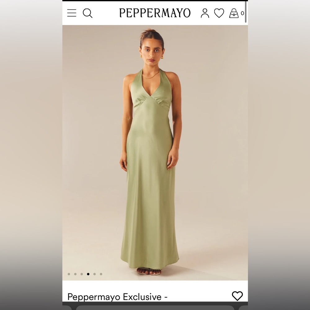 Satin maxi dress - Sage green